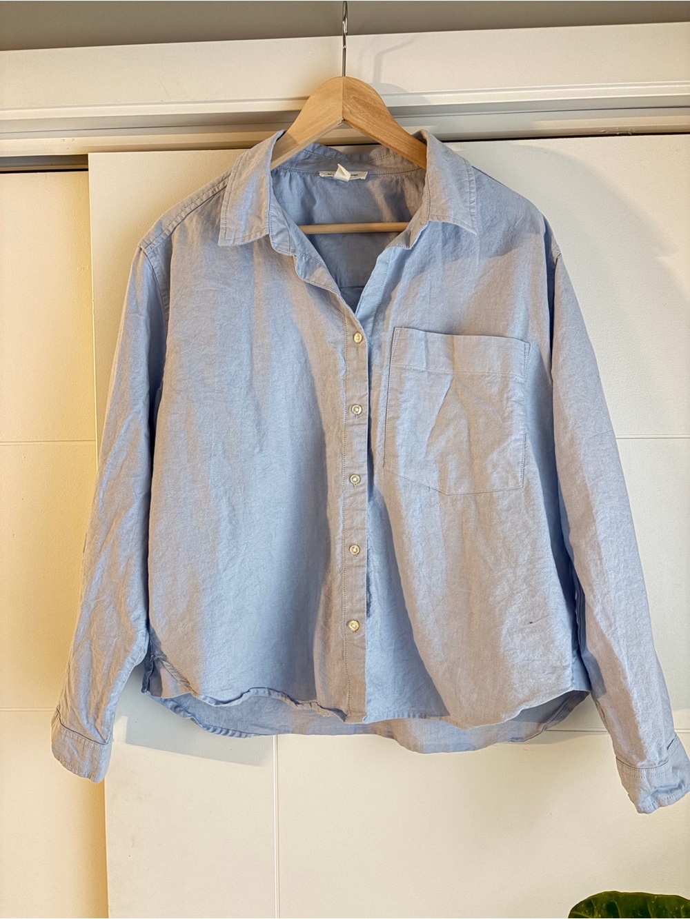 beachlunchlounge Light Blue Casual Button-Down Shirt for Men